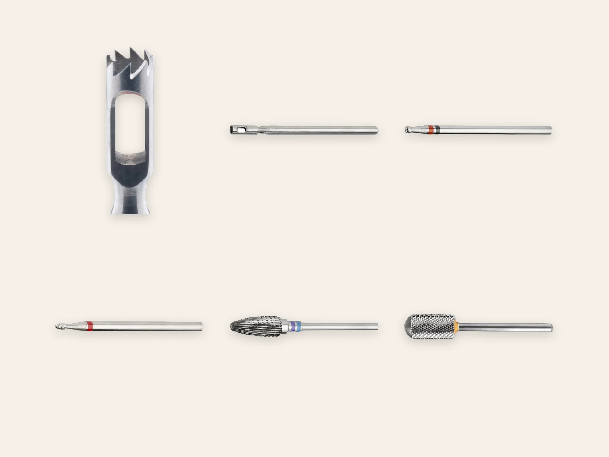 Celniv Sets — Diamantfräser 6er-Set: Kugel, Walze, Kegel, Spitze