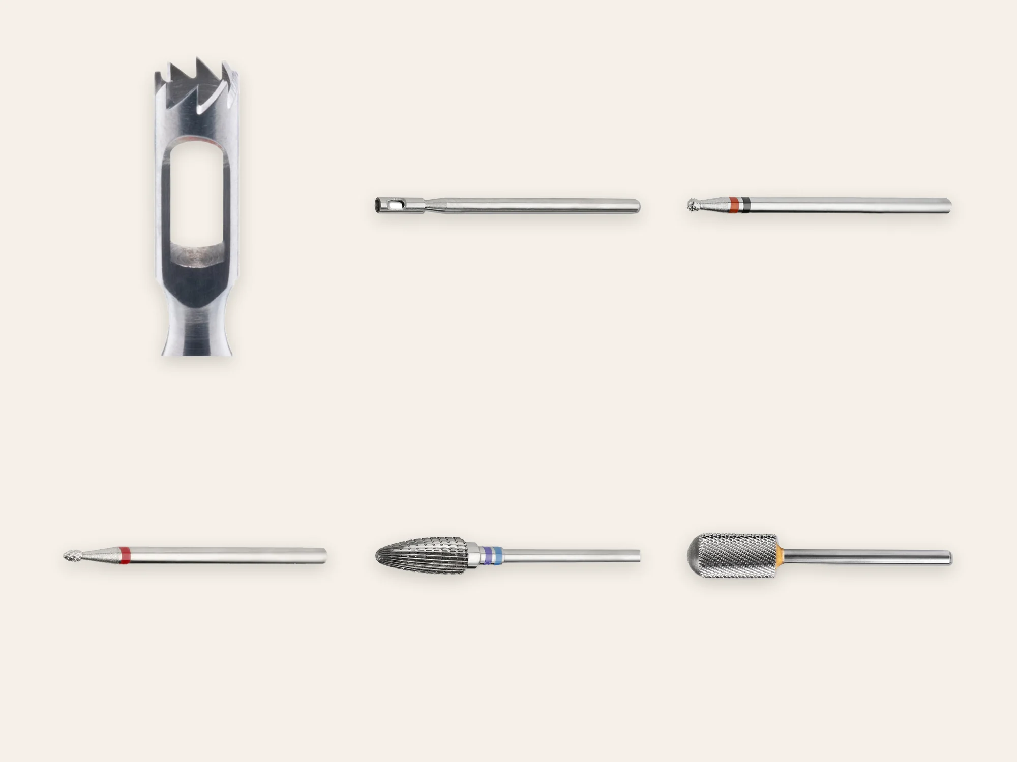 Celniv Sets — Diamantfräser 6er-Set: Kugel, Walze, Kegel, Spitze